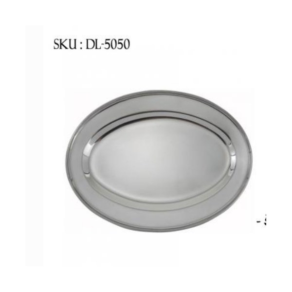 Stainless Steel Oval Tray - 50cm