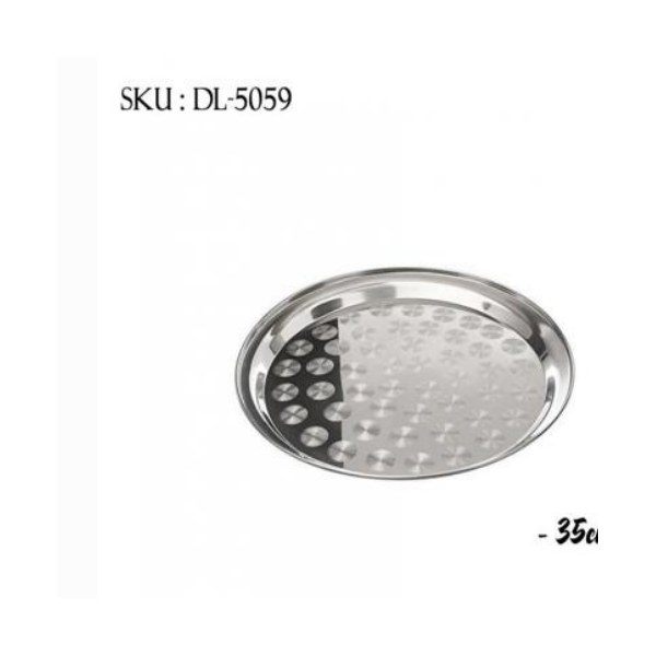 Stainless Steel Round Thali - 35cm