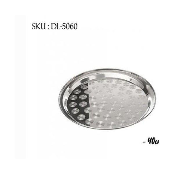 Stainless Steel Round Thali - 40cm