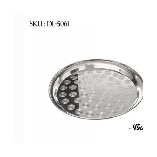 Stainless Steel Round Thali - 45cm