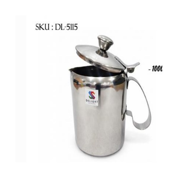 Stainless Steel Milk Jug With Lid 1 Litre