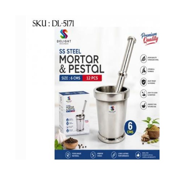 SS Steel Mortar And Pestal - 6cm
