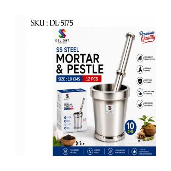 SS Steel Mortar And Pestal - 10cm
