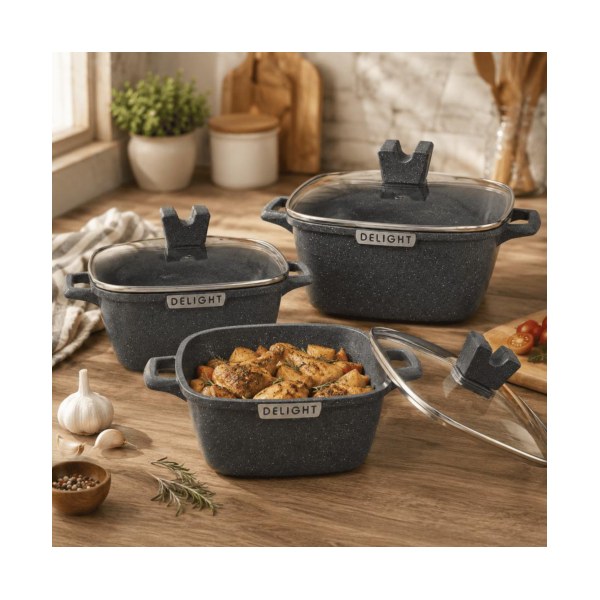 Orient 3pc Square Diecast Set Grey
 (20cm -24cm-28cm)