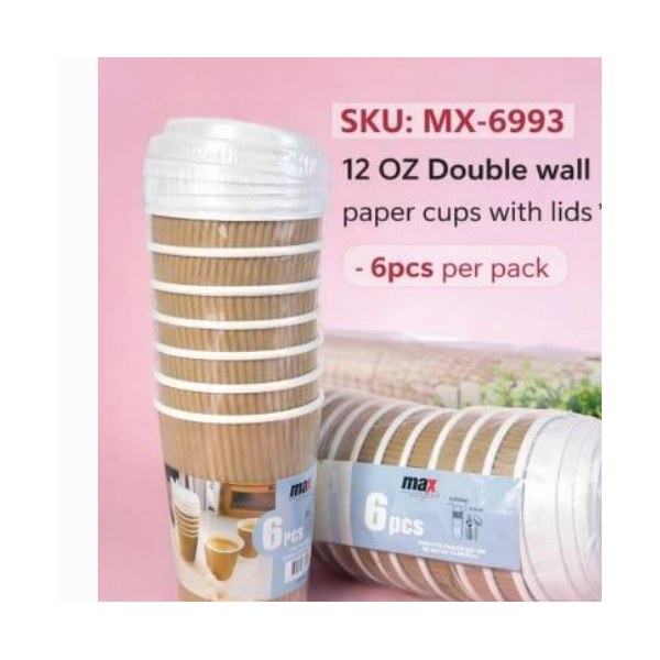 12 Oz Double Wall Paper Cups With Lids