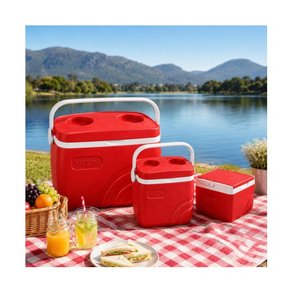 Super Chill Ice Cooler 3 Pc Set - Stone Blue/Red 3L - 8L - 30L