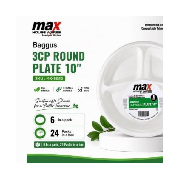Baggus 10" Round 3 Cp Plate (6 In A Pack)