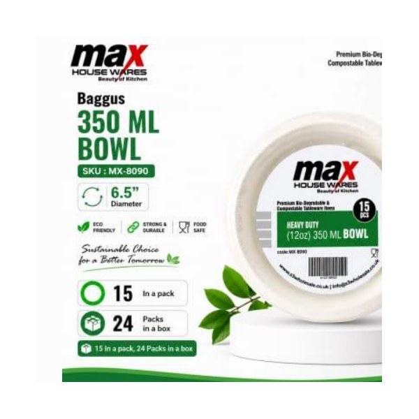 Baggus 350ml Bowl (15 In A Pack)