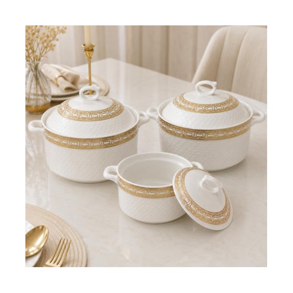 3pc Ceramic Soup Pot Set (1.5L / 2L / 2.5L)