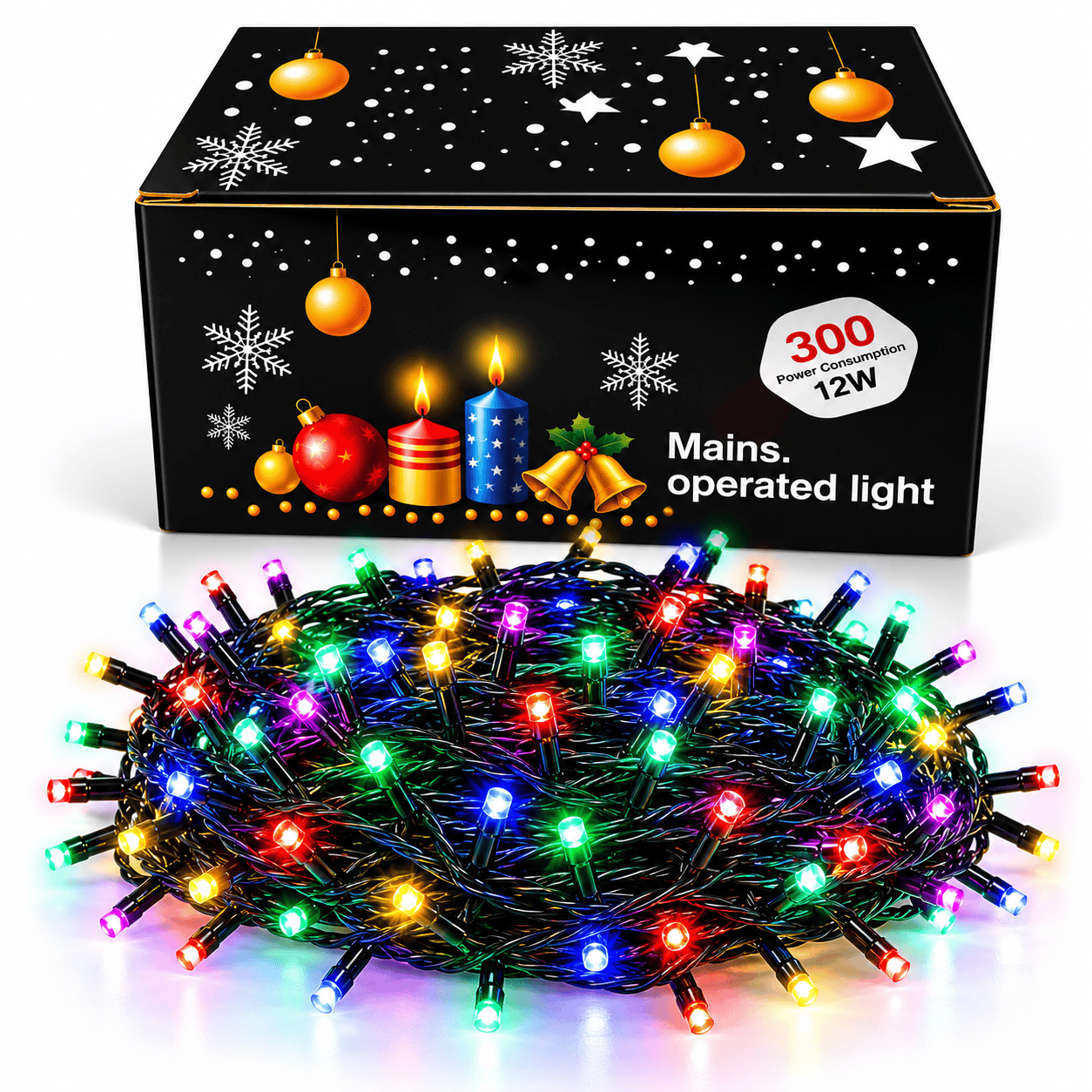 X-MAS 300PCS LIGHTS 25M - MULTICOLOUR