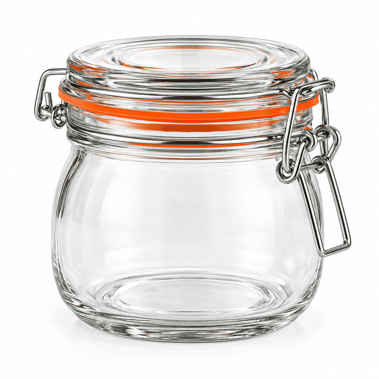 AIRTIGHT GLASS JAR WITH METAL CLIP - 500ML