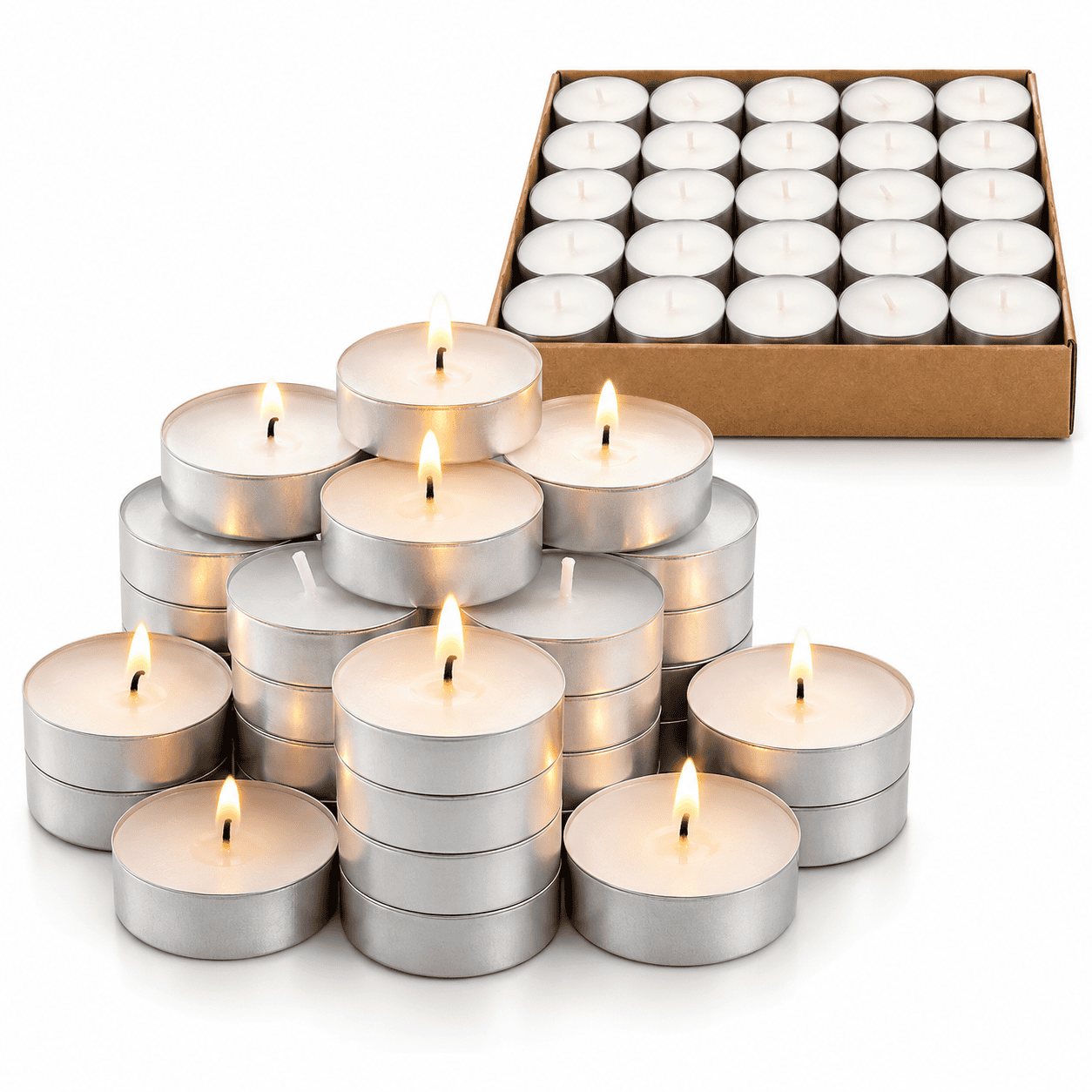 Tea light candles - White (50 PCS)