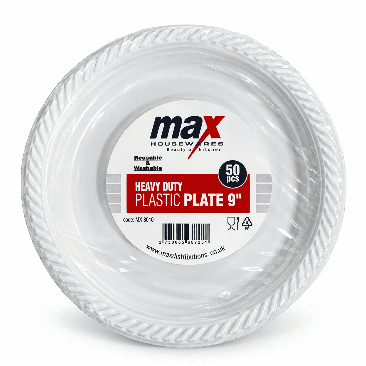 Disposbale White Plate 9Inch 50 Heavy Duty