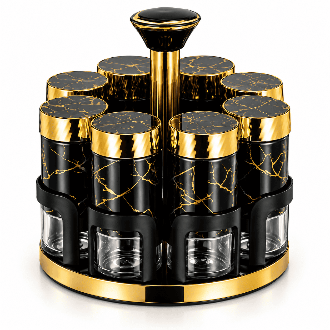 FANCY MARBLE SPICE JAR SET