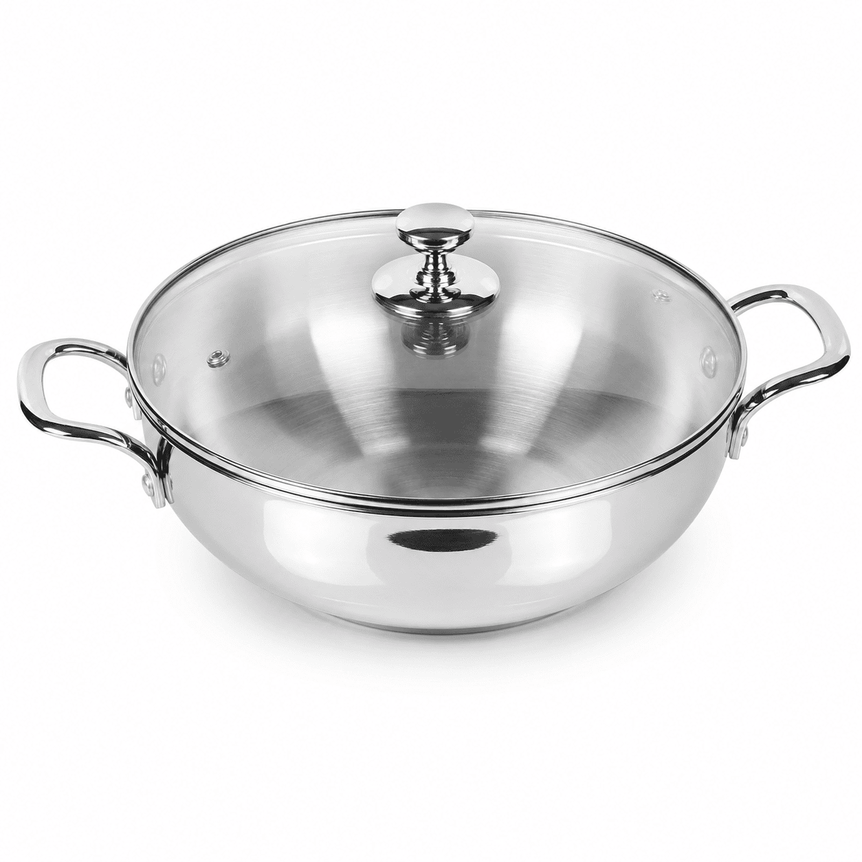Stainless Steel Kadhai with Lid 24cm