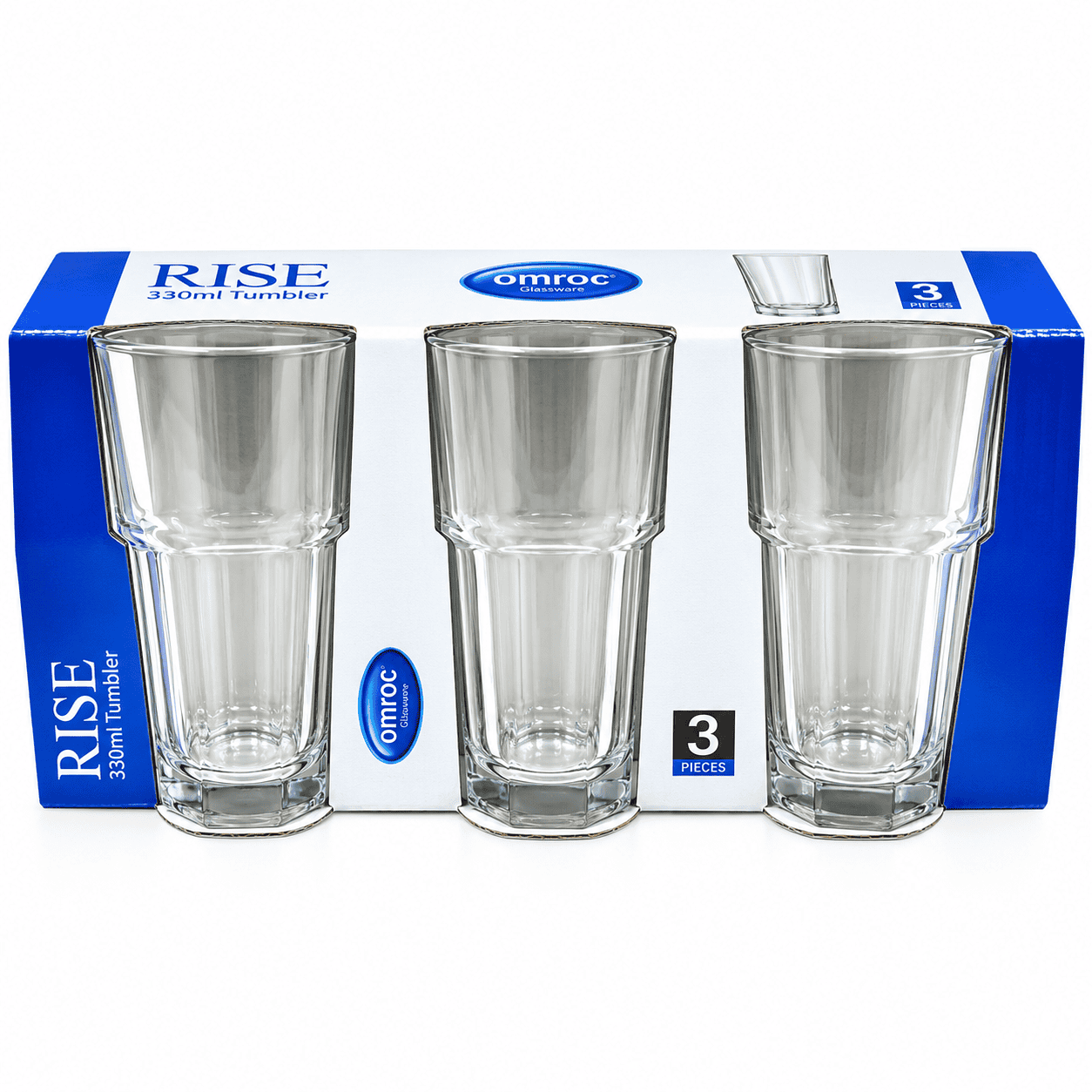 RISE GLASS TUMBLERS 3PCS - 330ML