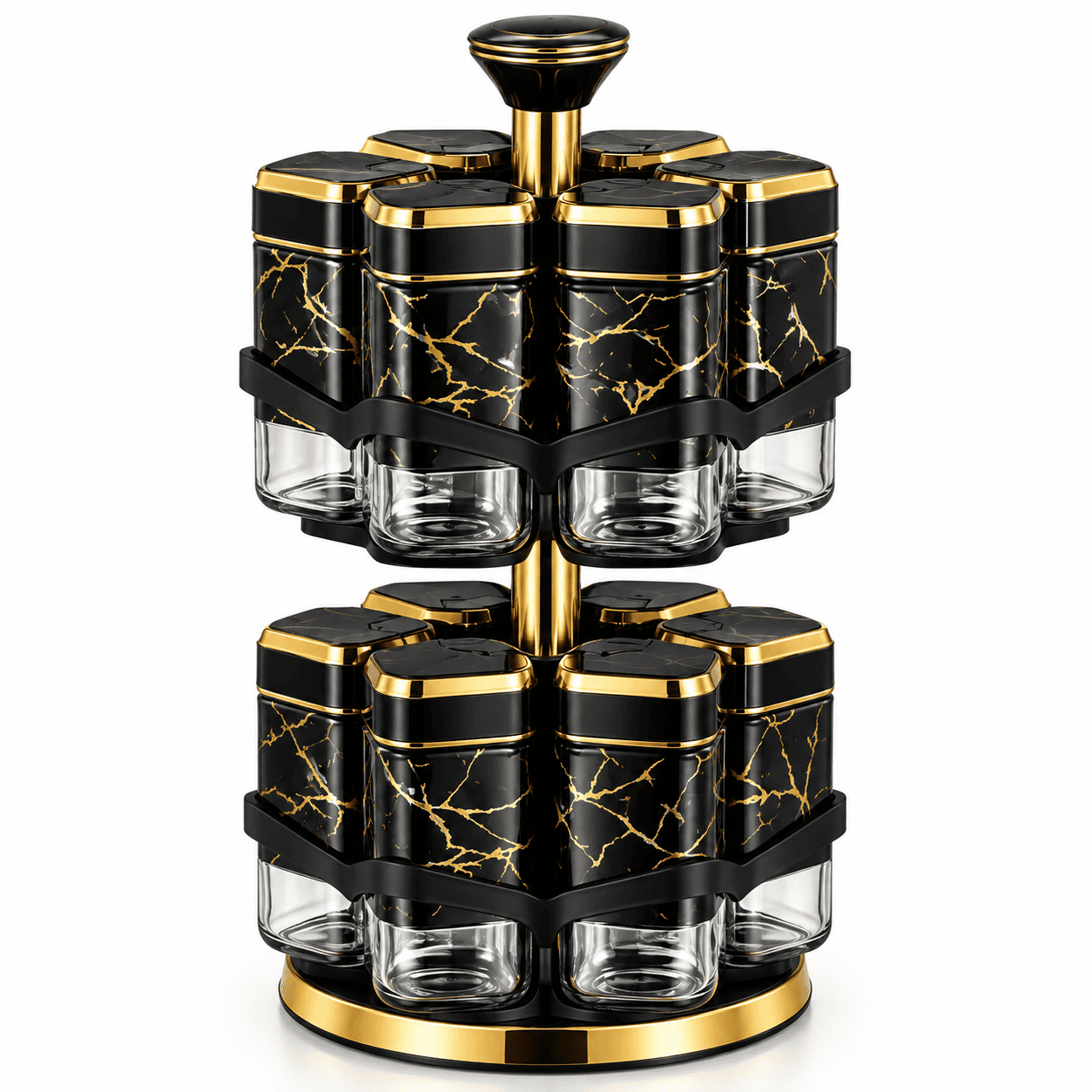 FANCY MARBLE SPICE JAR SET