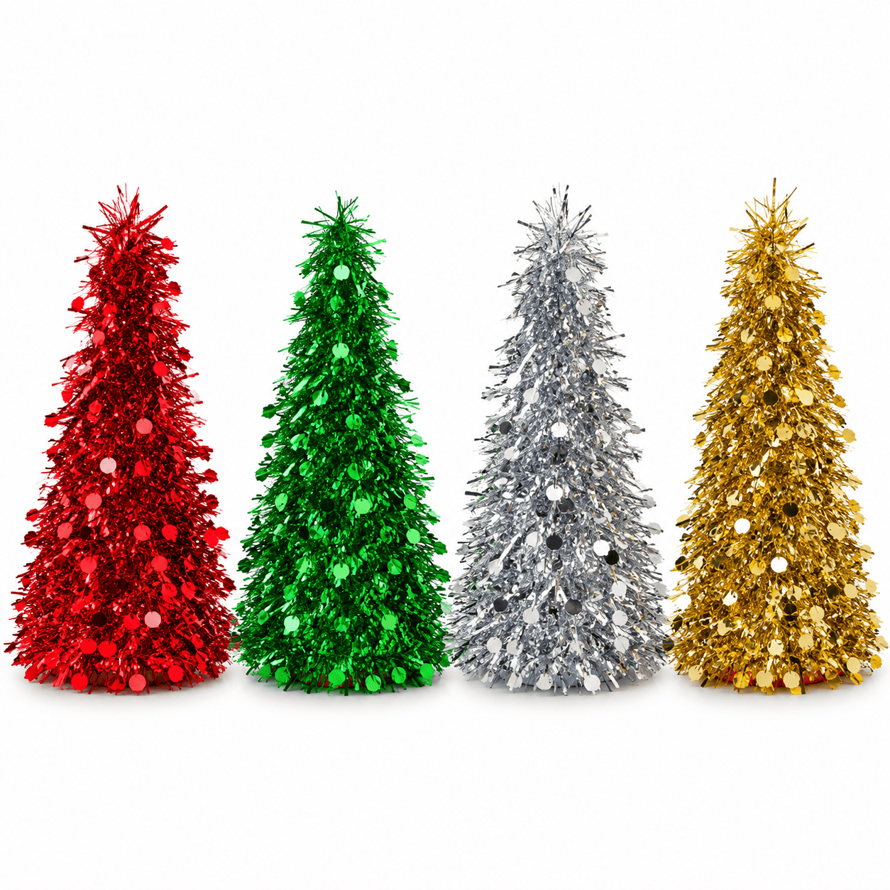 TINSEL TABLE TOP CHRISTMAS TREE 50CM MULTI COLOURS