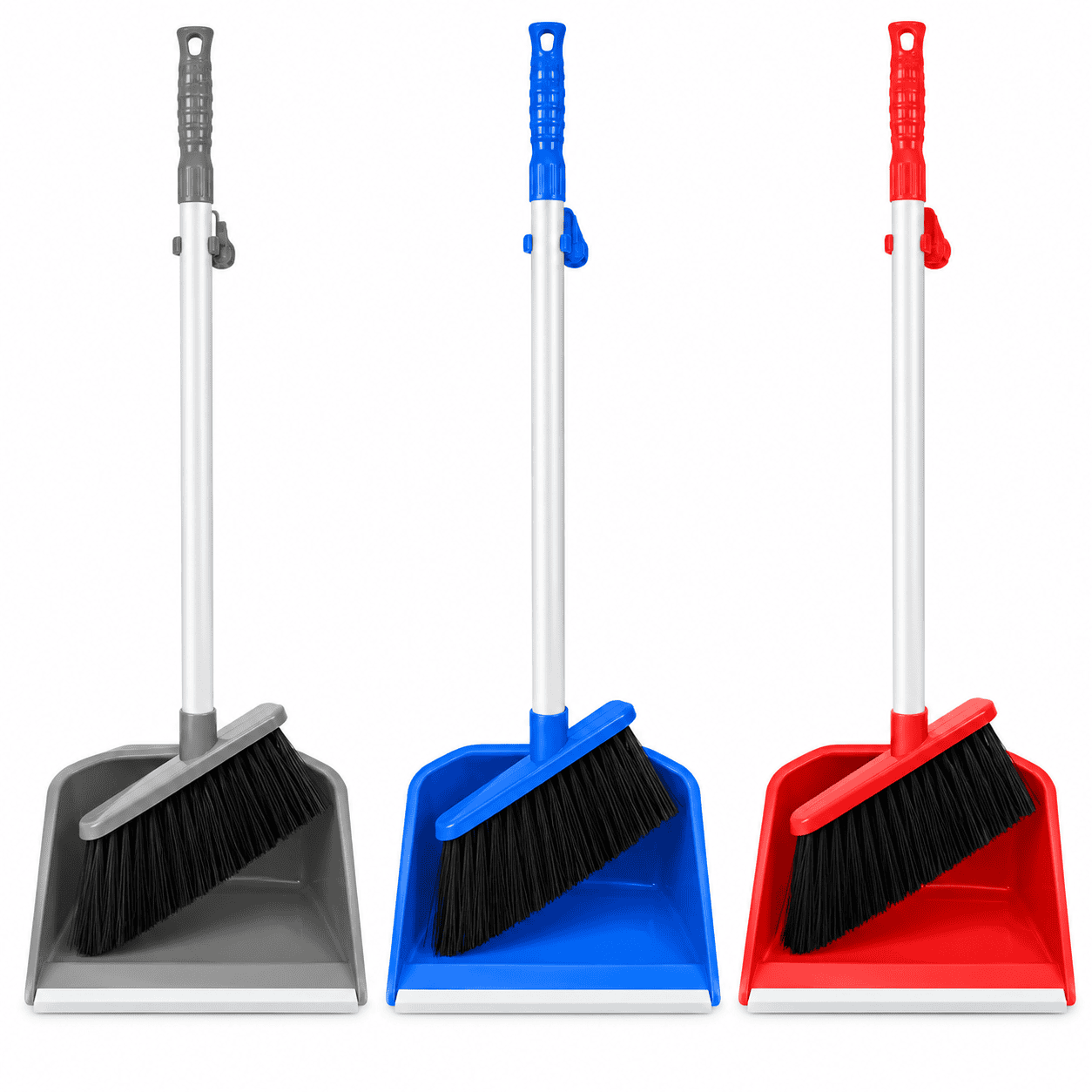 Long Handle Dust pan brush set - Assorted colours