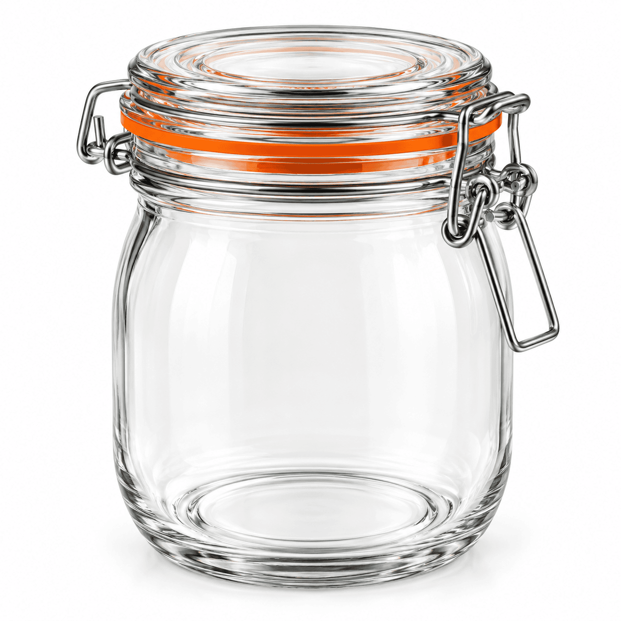 AIRTIGHT GLASS JAR WITH METAL CLIP - 1000ML