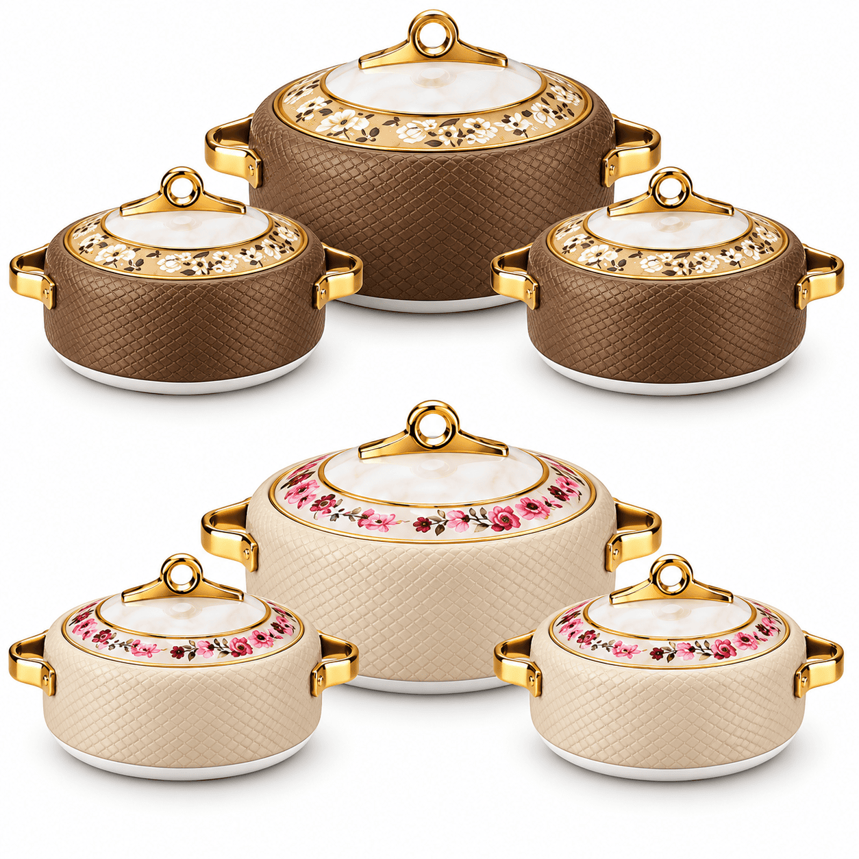 CORAL GOLD CASSEROLE MEDIUM 3PCS SET *3* (2500, 3500, 5000ML)