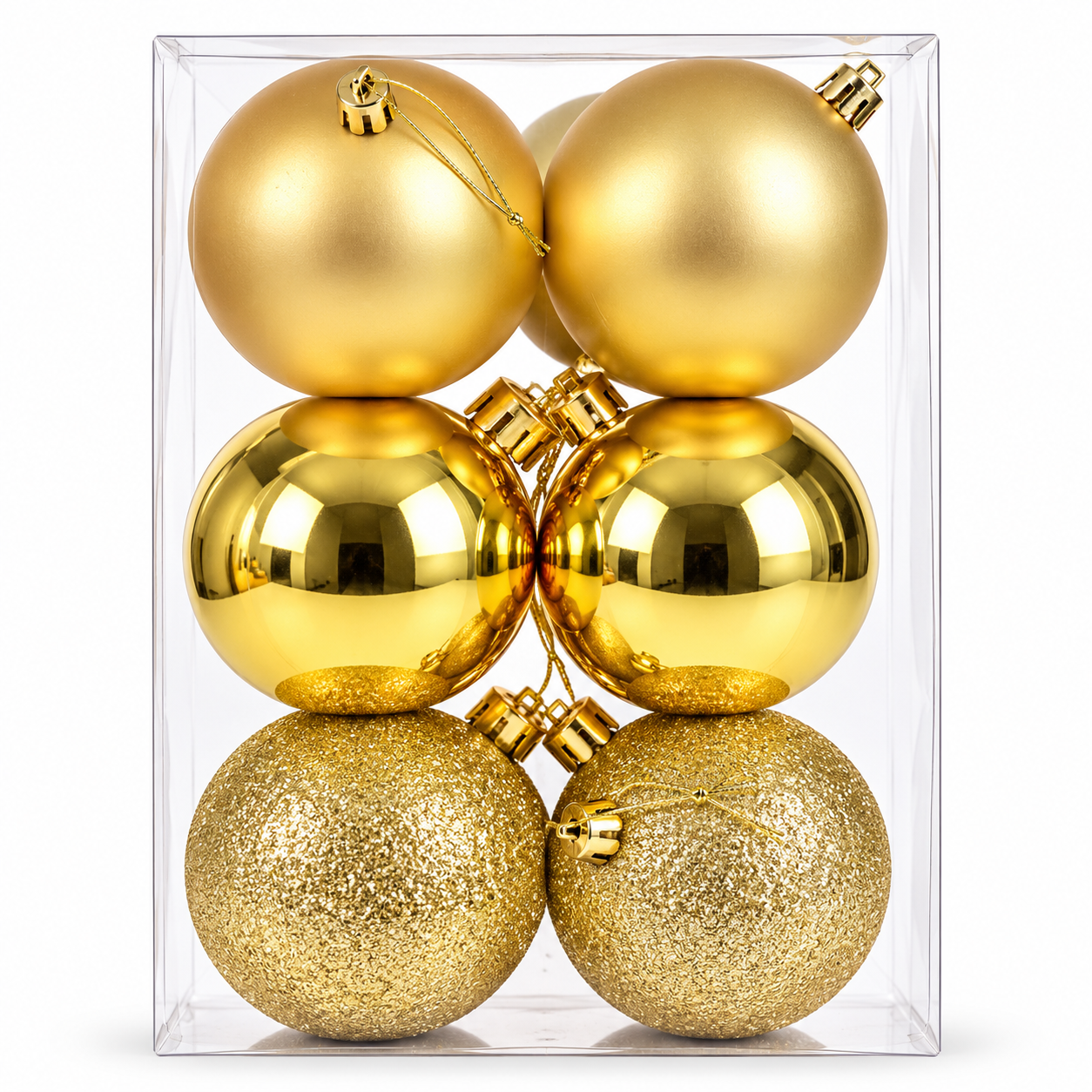 10CM CHRISTMAS DECORATION BABUBLE'S - PACK OF 6 (GOLD)