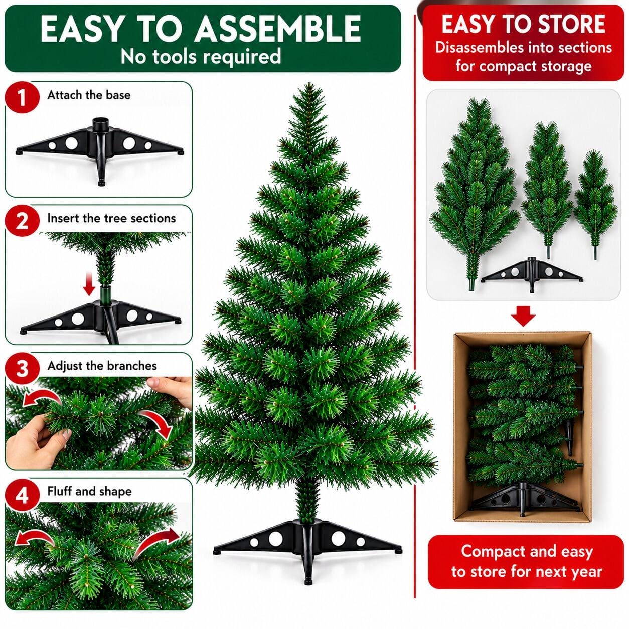 Christmas Tree 4ft Green 120cm thumbnail 3