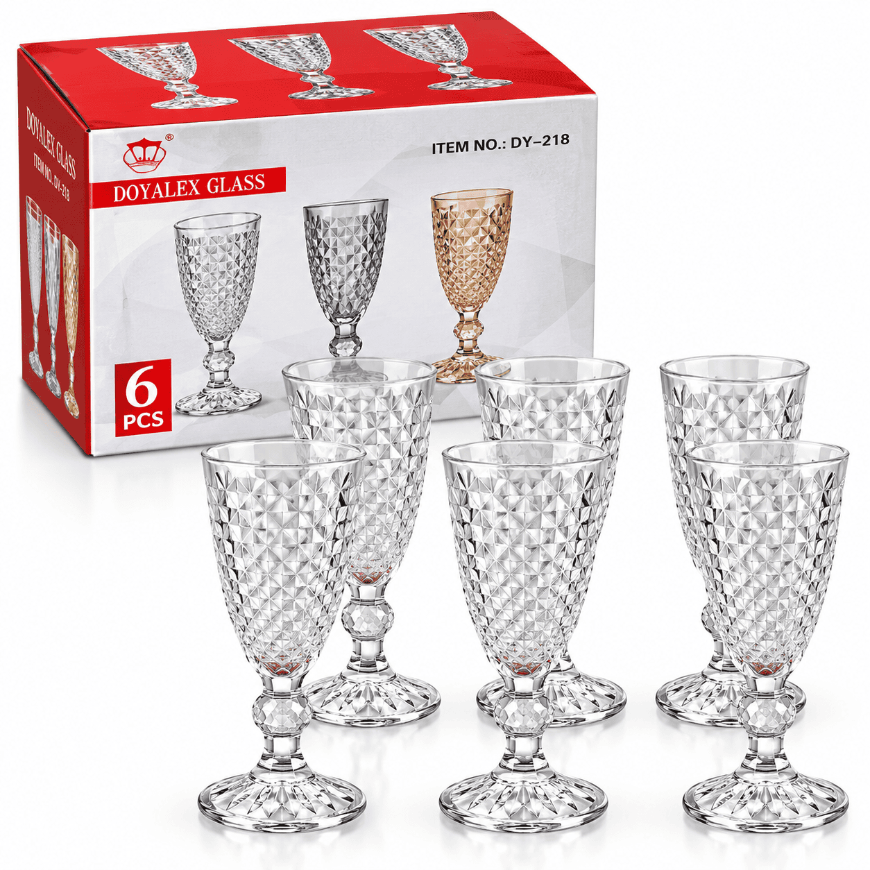 FANCY 6PCS WINE GLASS SET