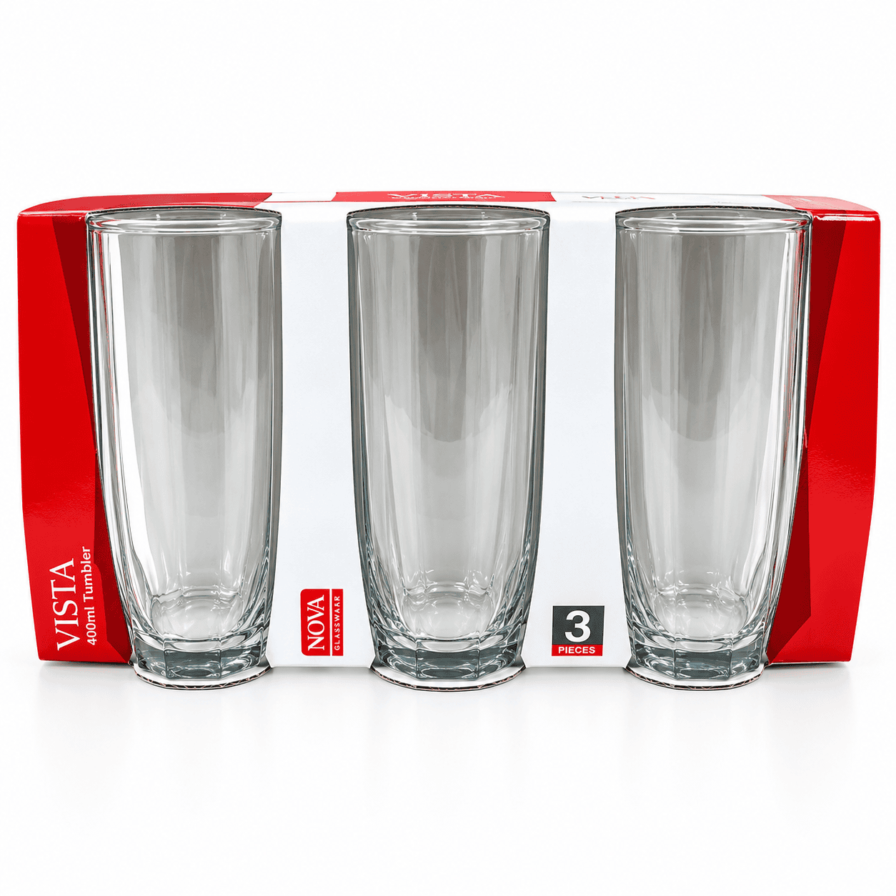 VISTA GLASS TUMBLERS 3PCS - 400ML