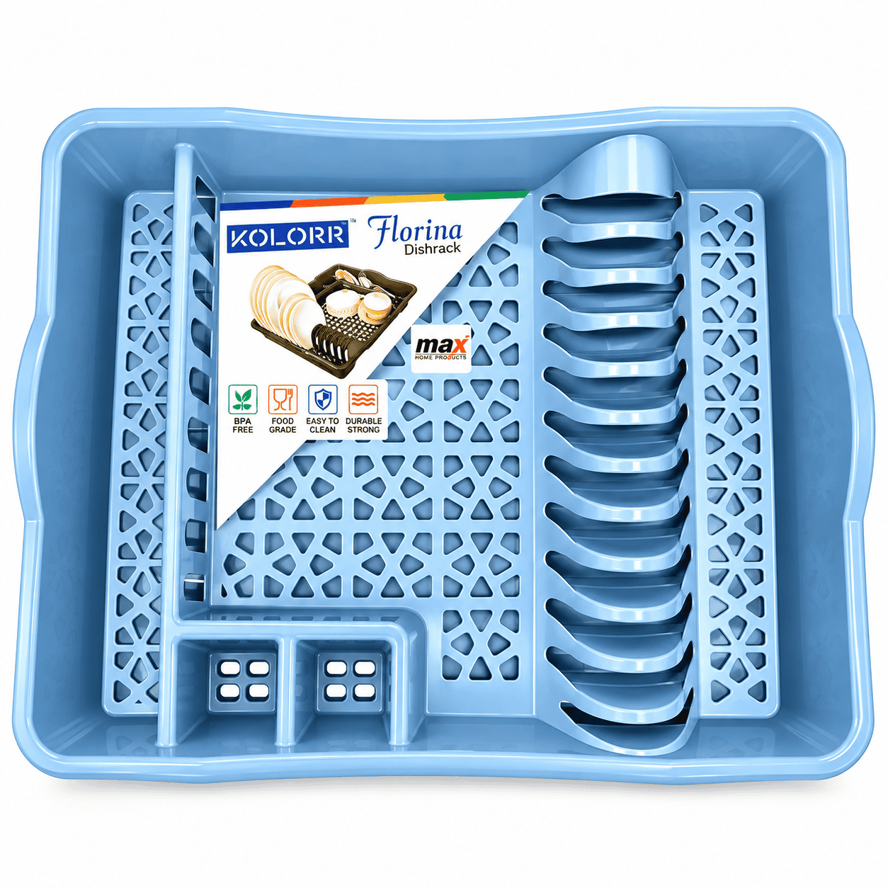 FLORINA LARGE DISH RACK WITH TRAY *ASSORTED COLOURS*