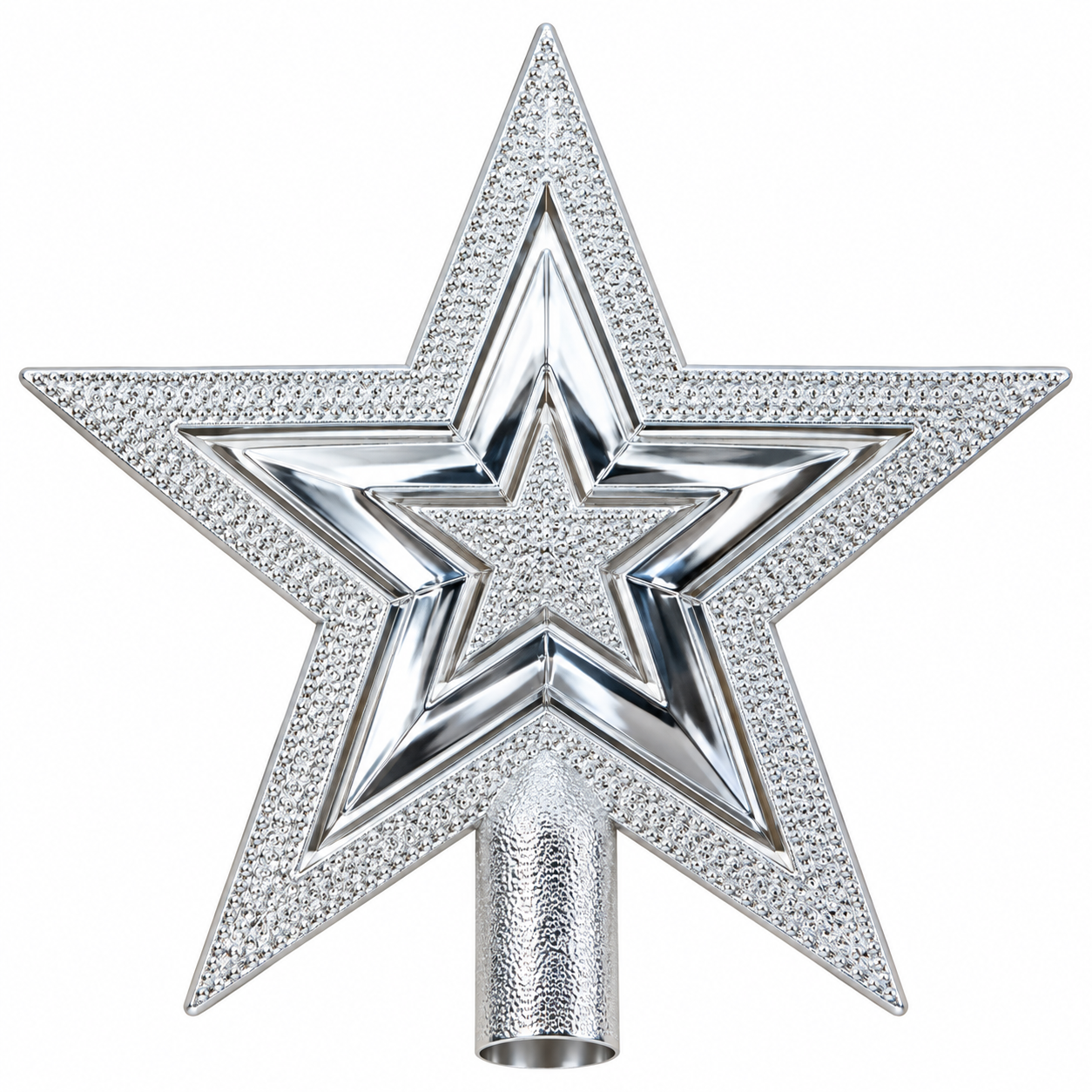 X-MAS TREE TOP STAR (SILVER)
