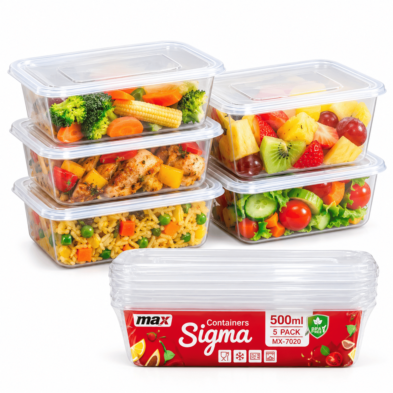 MICROWAVE CONTAINER 500ML Pack Of 5