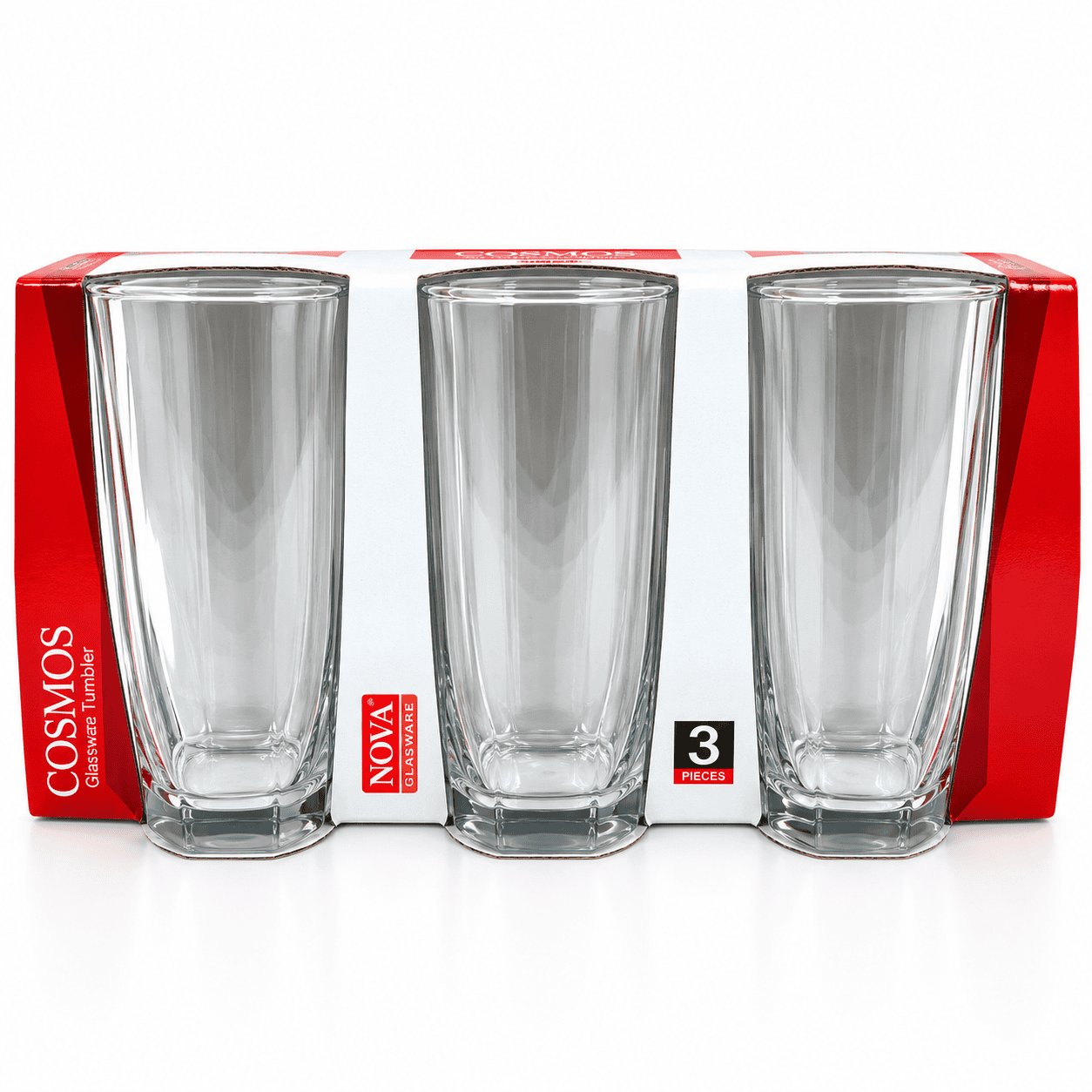 COSMOS GLASS TUMBLERS 3PCS - 425ML