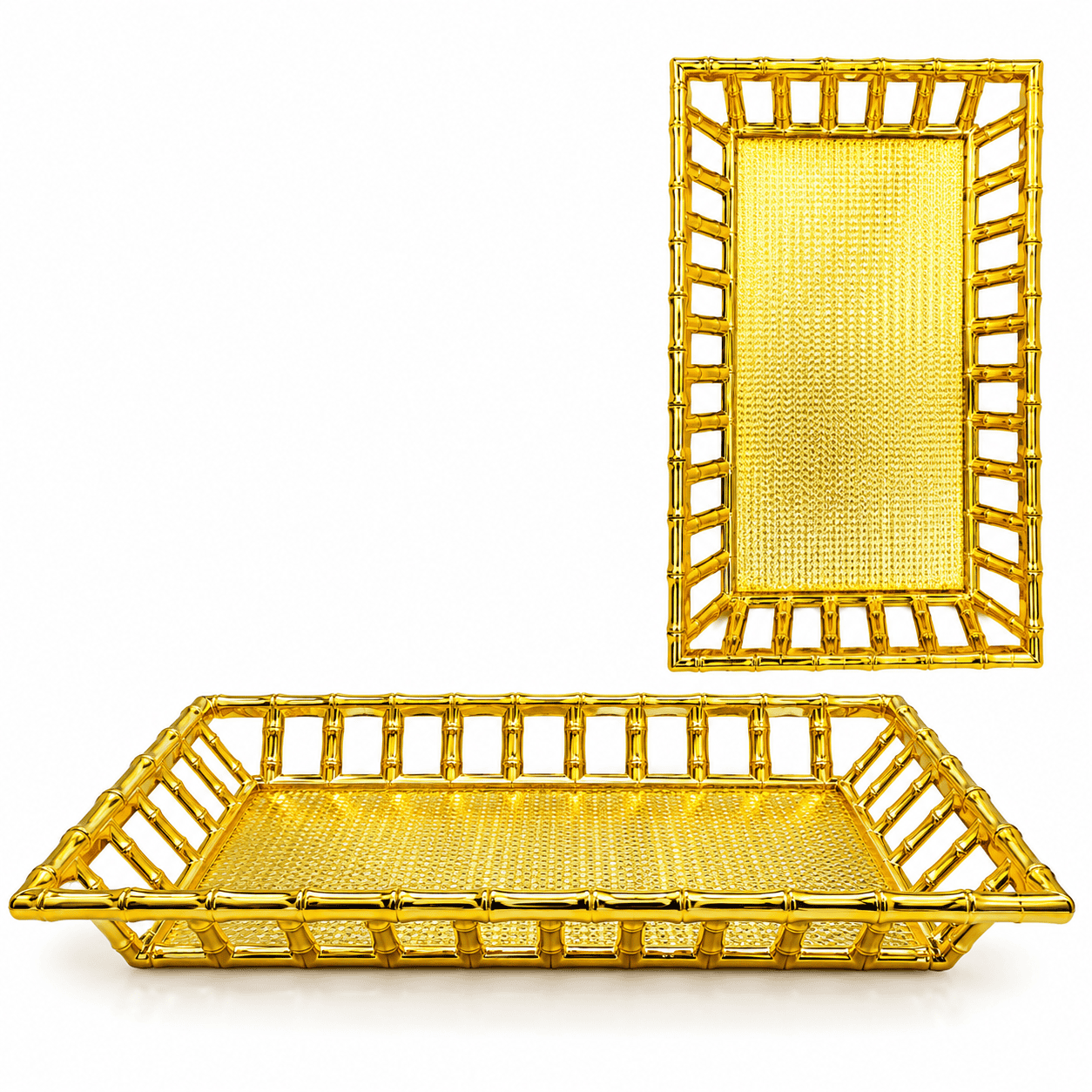 GOLDEN RECTANGLE TRAY 22*38CMS