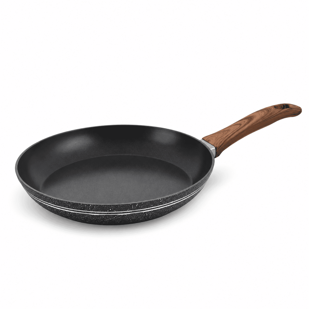 Die-cast Frying pan 24cm Wooden Effect Handle