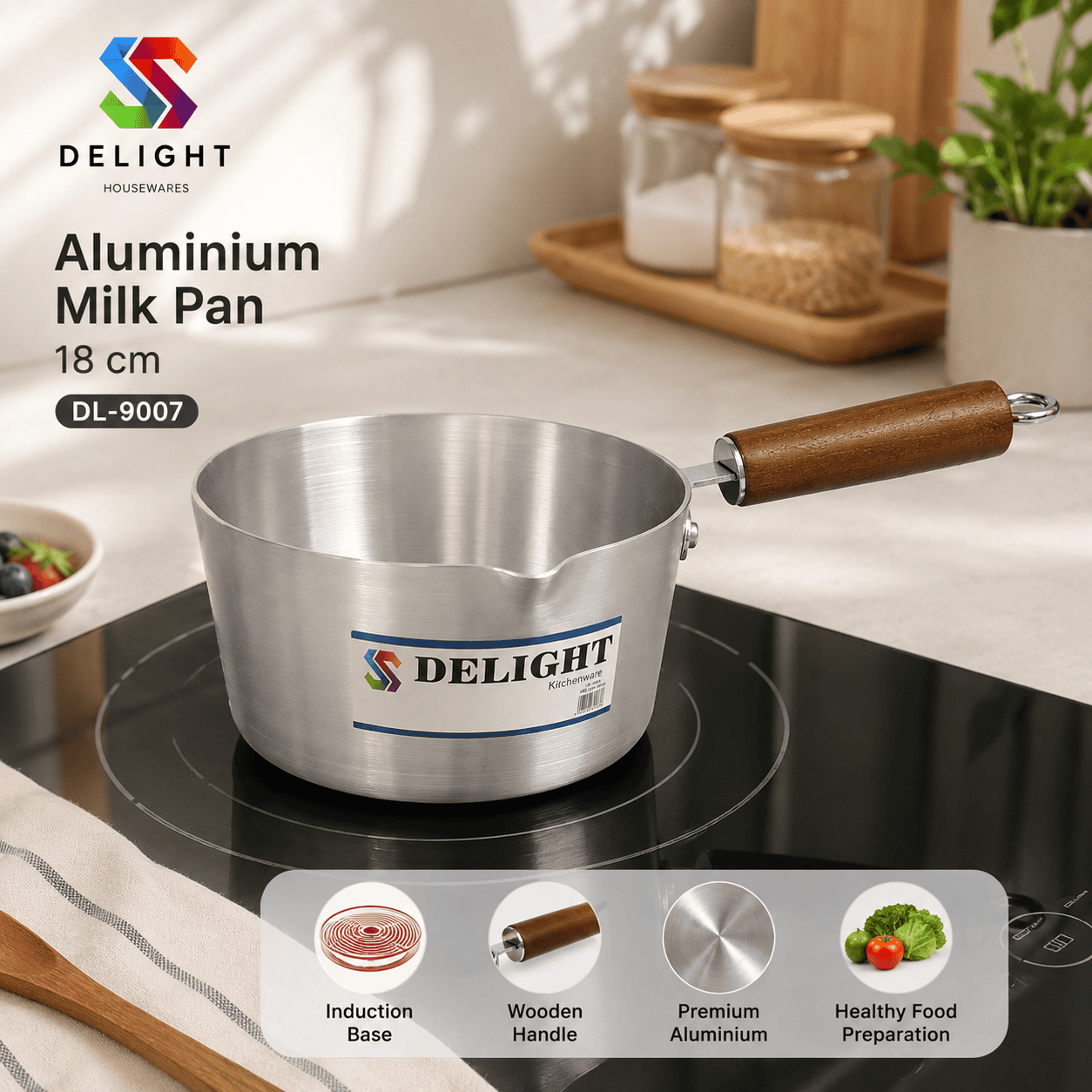 Aluminium Milk Pan - 18 cm thumbnail 2