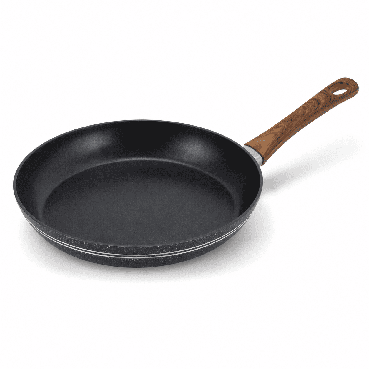 Die-cast Frying pan 20cm Wooden Effect Handle