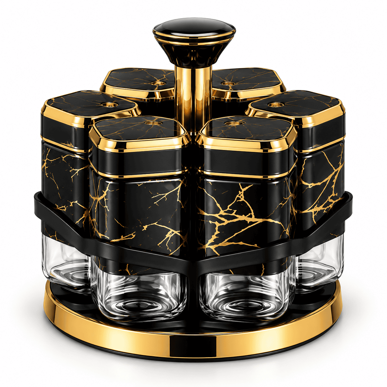 FANCY MARBLE SPICE JAR SET