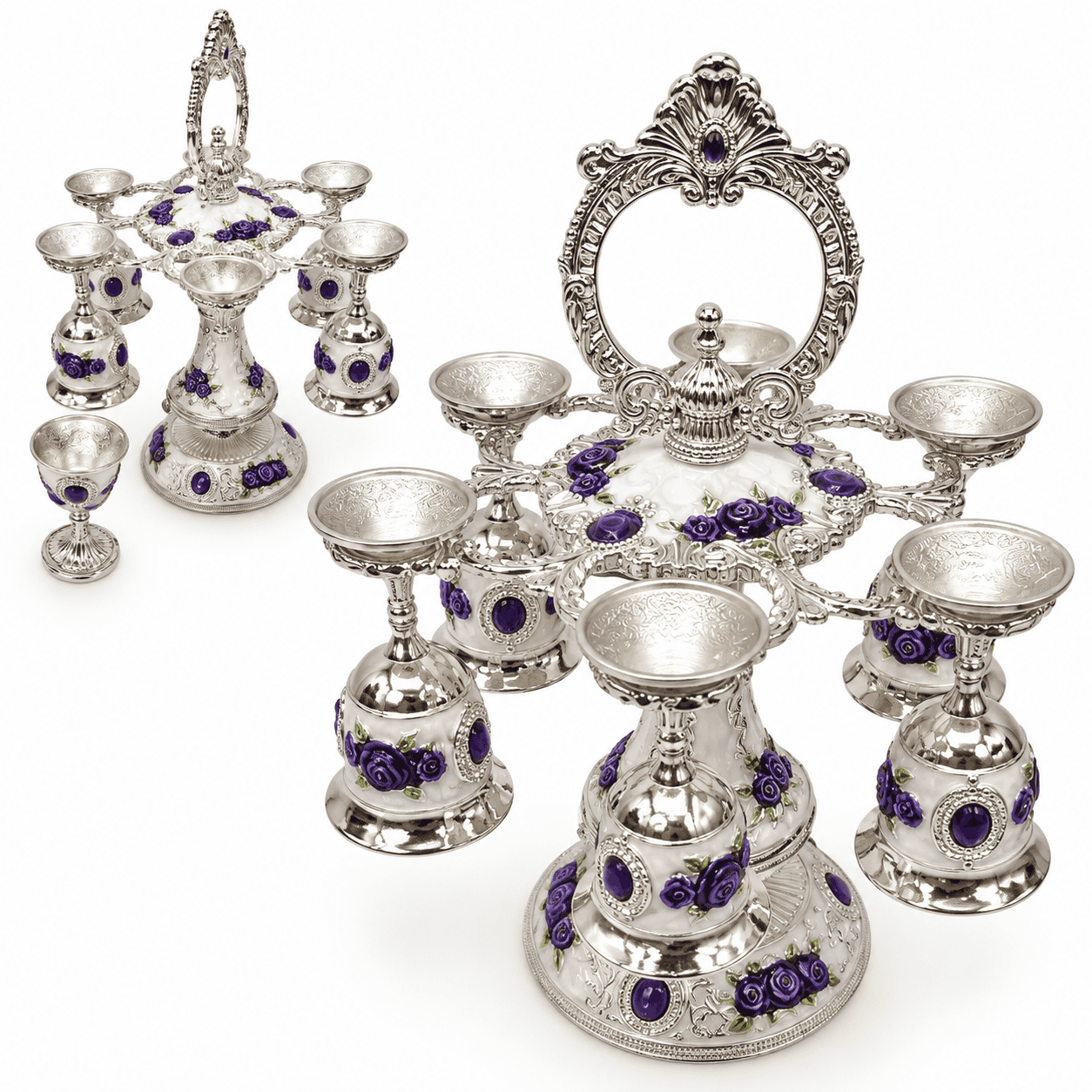 FANCY METAL GLASS SET