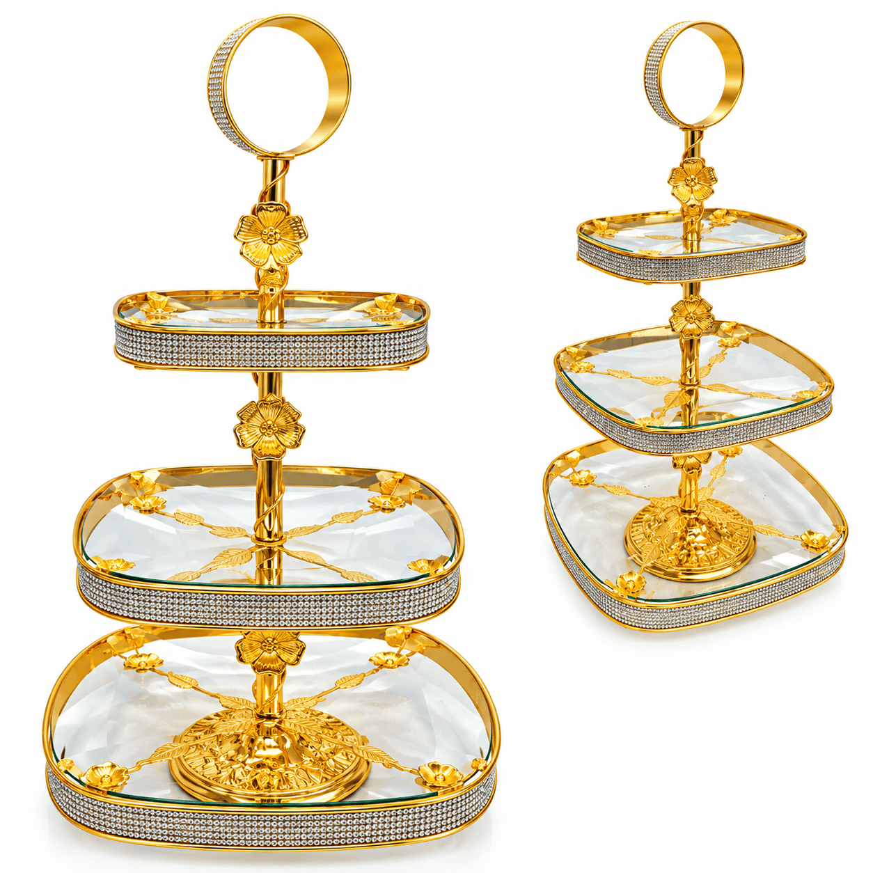 FANCY 3 TIER SERVING TRAY 30*64CMS