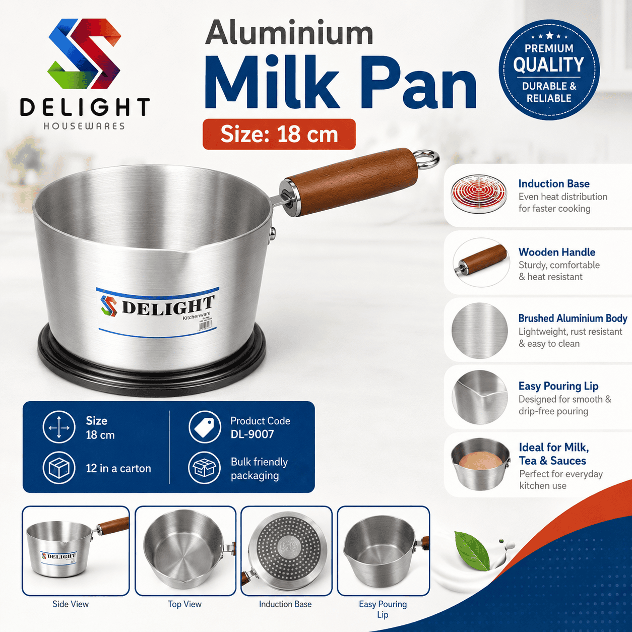 Aluminium Milk Pan - 18 cm thumbnail 3