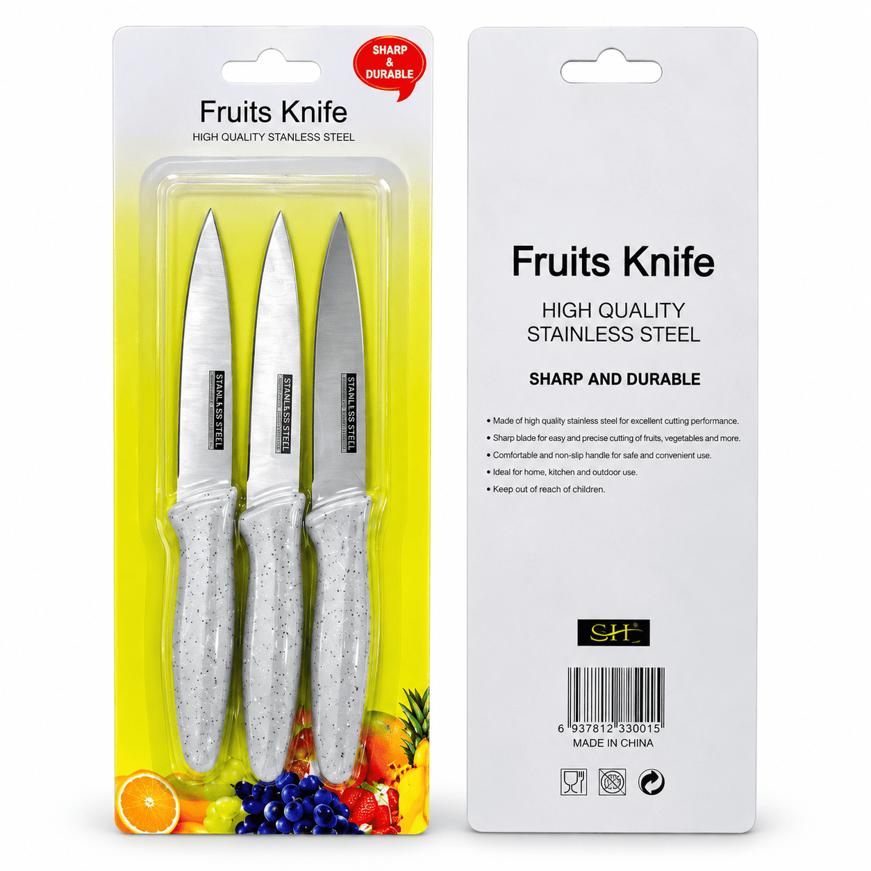 FRUIT KNIFE PACK OF  3 - 20CM
