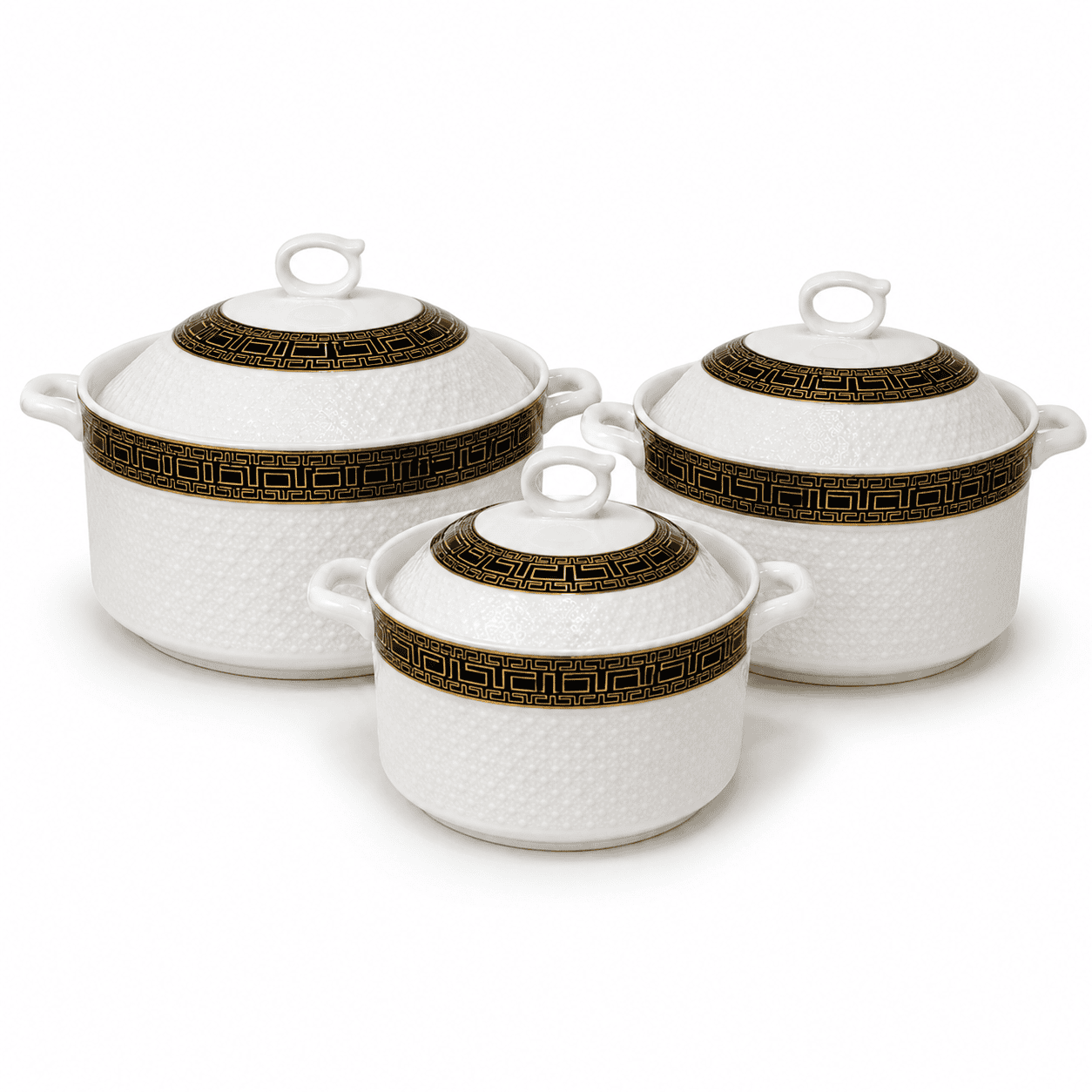 3pc Ceramic Soup Pot Set (1.5L / 2L / 2.5L)