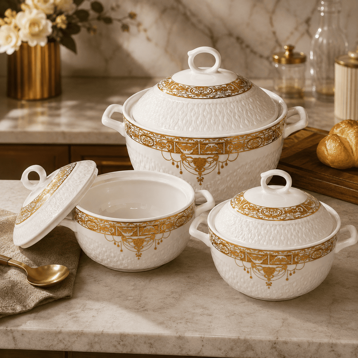 3pc Ceramic Soup Pot Set (1.5L / 2L / 2.5L) thumbnail 3