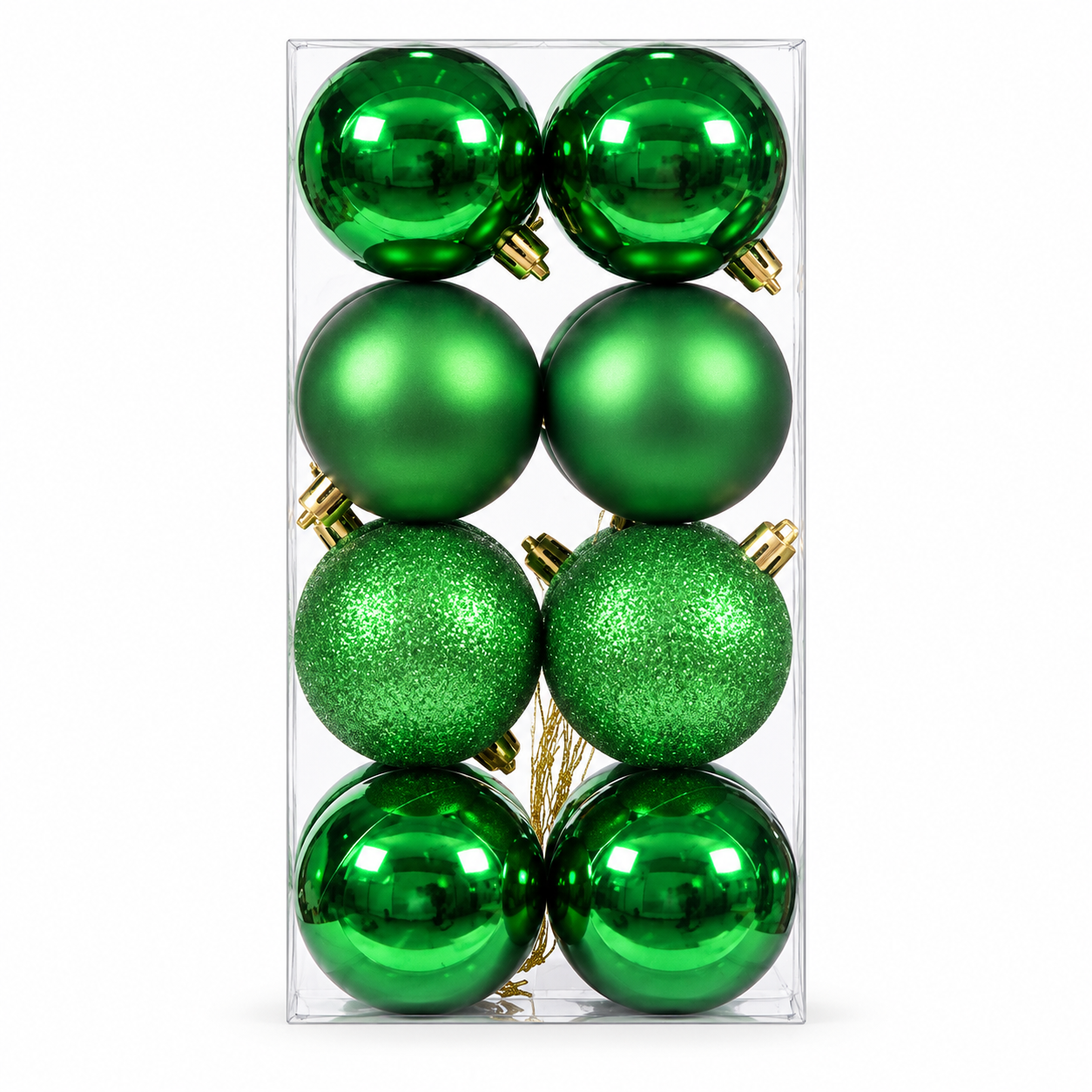 5CM CHRISTMAS DECORATION BAUBLE'S - PACK OF 8 (GREEN)