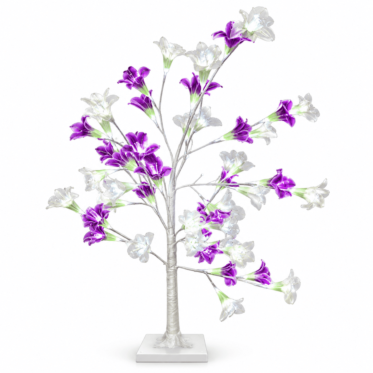FANCY TREE WITH LIGHTS - WHITE