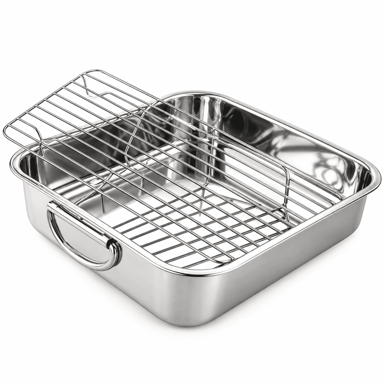 BAKING TRAY WITH HANDLE & GRILL - 25CM