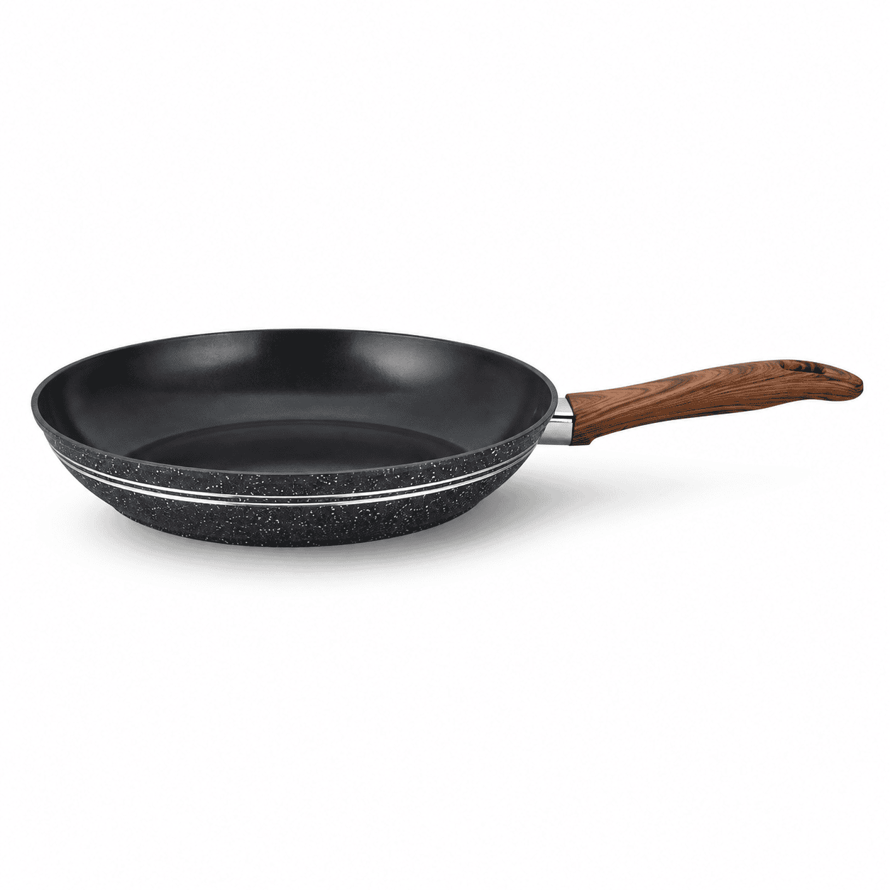 Die-cast Frying pan 28cm Wooden Effect Handle