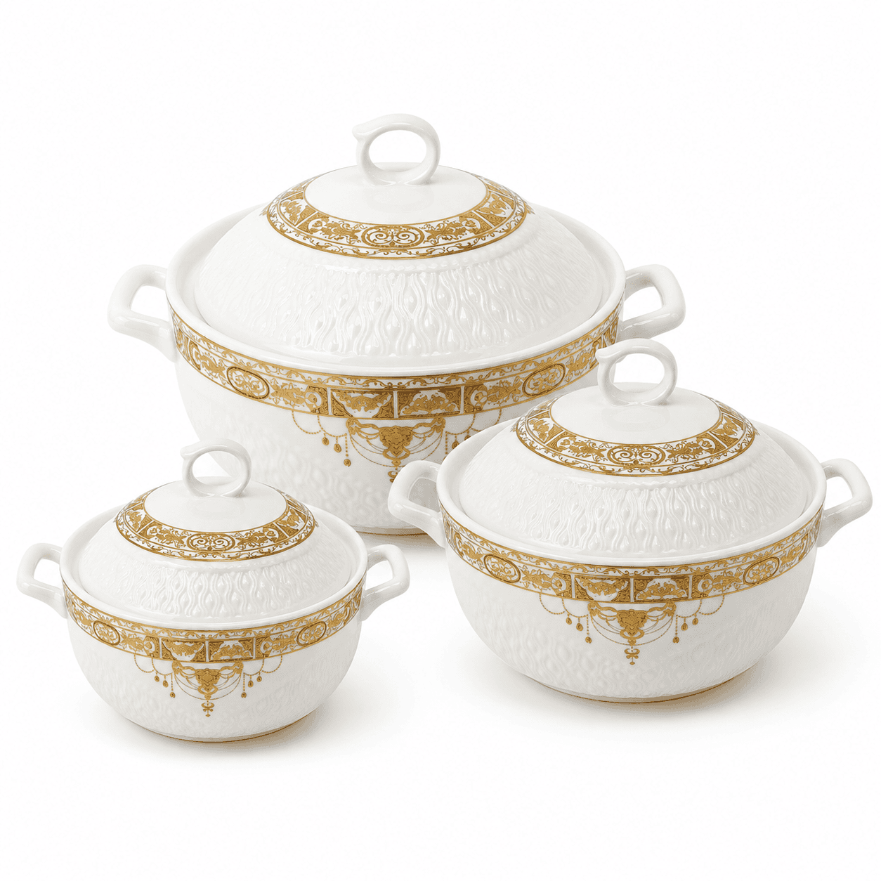3pc Ceramic Soup Pot Set (1.5L / 2L / 2.5L)