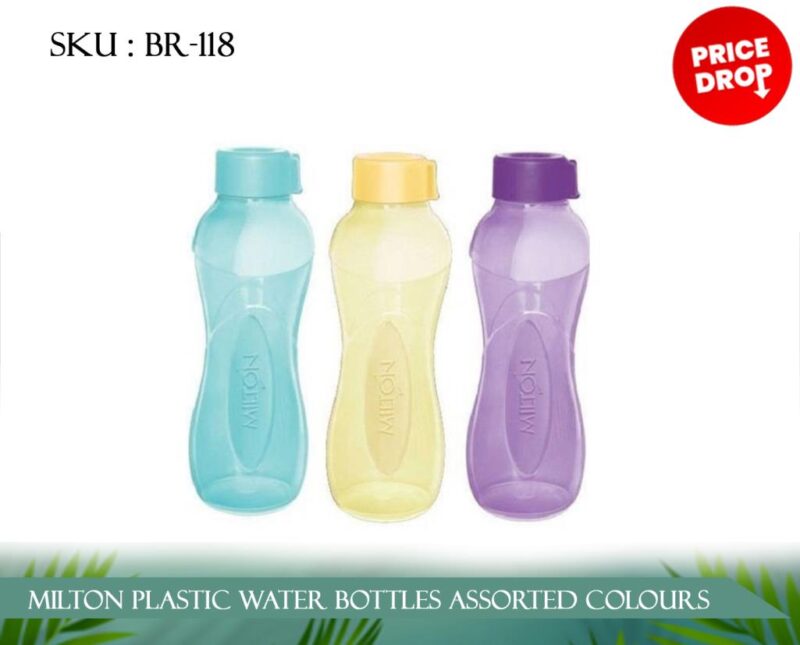 MILTON PLASTIC WATER BOTTLES  ASSORTED COLOURS *96*